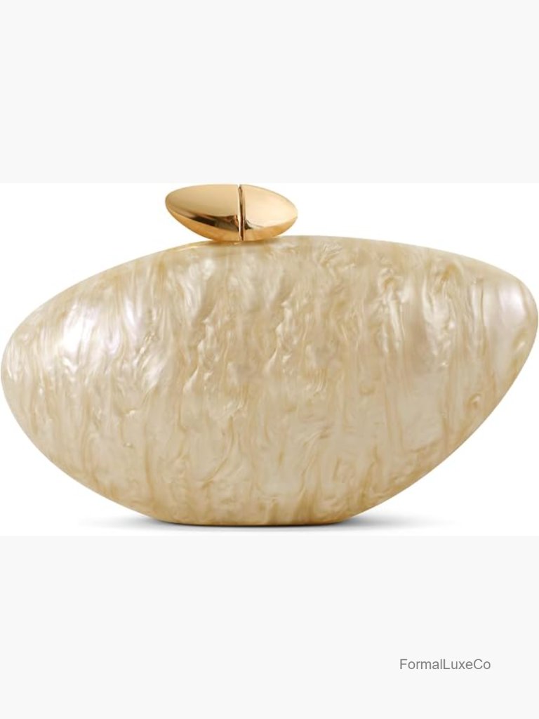 Acrylic Shell Clutch Purse With Magnetic Closure For Evening Events